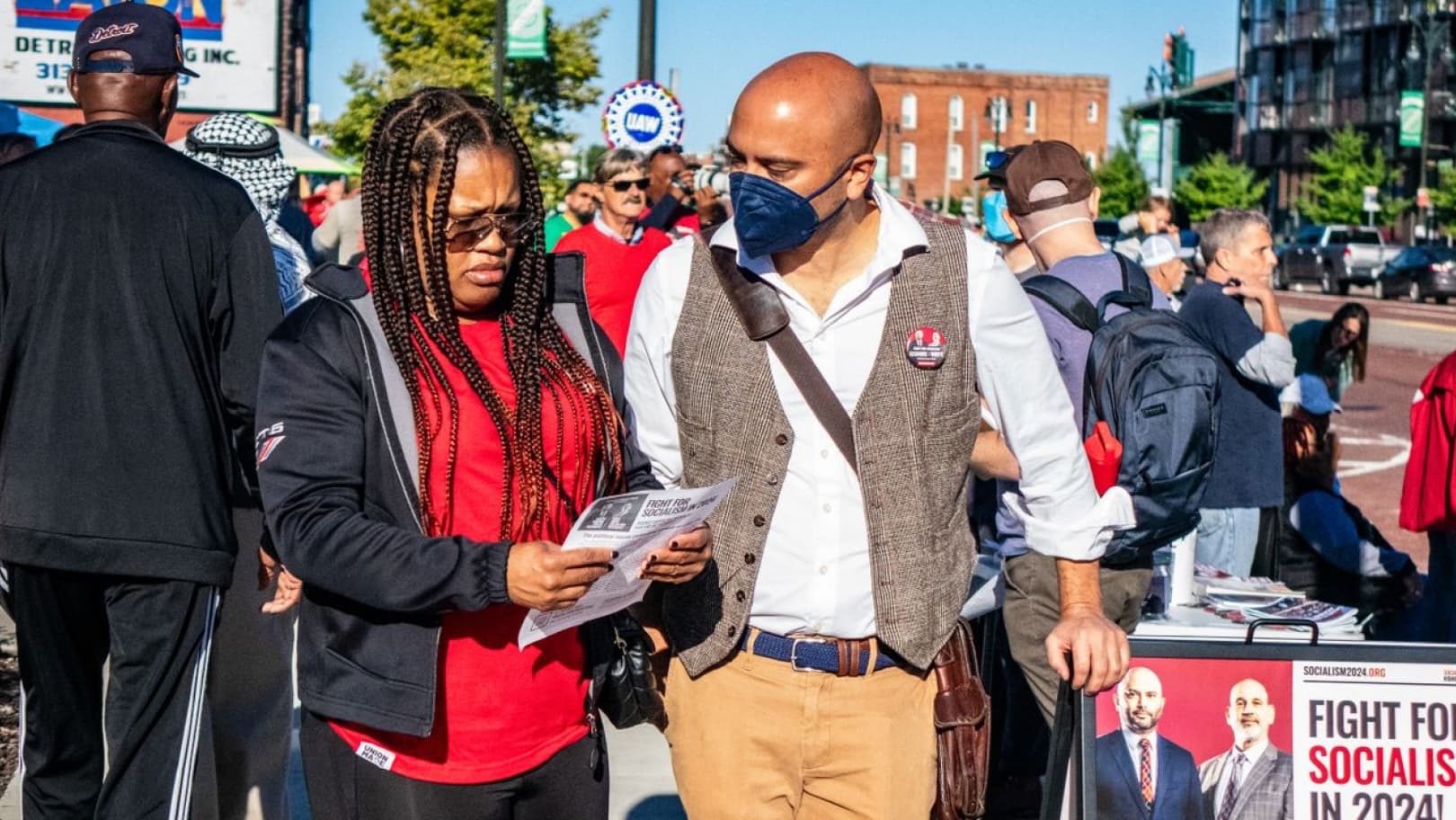 Joseph Kishore campaigns in Detroit on Labor Day